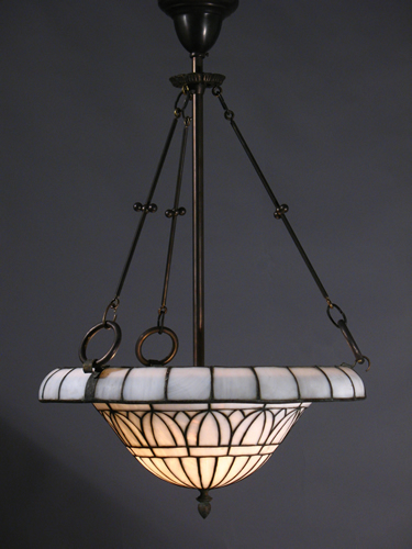Urn Shaped Opaline Leaded Glass Inverted Dome